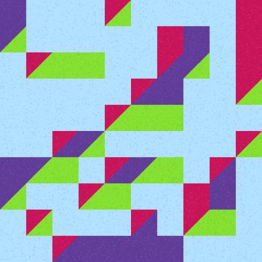 Edward Zajec 'in 1971' deki Il Cubo 'sunun uygulanması. Esasen 8 taştan oluşan bir Truchet fayans seti ve yerleştirme sanatı illüstrasyonu için kurallar