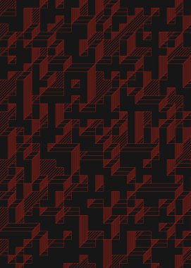 Edward Zajec 'in 1971' deki Il Cubo 'sunun uygulanması. Esasen 8 taştan oluşan bir Truchet fayans seti ve yerleştirme sanatı illüstrasyonu için kurallar