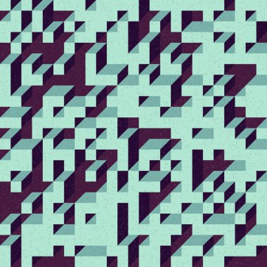 Edward Zajec 'in 1971' deki Il Cubo 'sunun uygulanması. Esasen 8 taştan oluşan bir Truchet fayans seti ve yerleştirme sanatı illüstrasyonu için kurallar