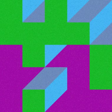 Edward Zajec 'in 1971' deki Il Cubo 'sunun uygulanması. Esasen 8 taştan oluşan bir Truchet fayans seti ve yerleştirme sanatı illüstrasyonu için kurallar