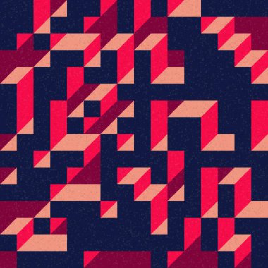 Edward Zajec 'in 1971' deki Il Cubo 'sunun uygulanması. Esasen 8 taştan oluşan bir Truchet fayans seti ve yerleştirme sanatı illüstrasyonu için kurallar