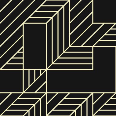 Edward Zajec 'in 1971' deki Il Cubo 'sunun uygulanması. Esasen 8 taştan oluşan bir Truchet fayans seti ve yerleştirme sanatı illüstrasyonu için kurallar