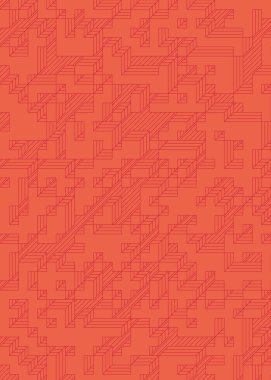 Edward Zajec 'in 1971' deki Il Cubo 'sunun uygulanması. Esasen 8 taştan oluşan bir Truchet fayans seti ve yerleştirme sanatı illüstrasyonu için kurallar