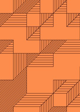 Edward Zajec 'in 1971' deki Il Cubo 'sunun uygulanması. Esasen 8 taştan oluşan bir Truchet fayans seti ve yerleştirme sanatı illüstrasyonu için kurallar