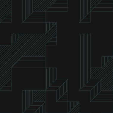 Edward Zajec 'in 1971' deki Il Cubo 'sunun uygulanması. Esasen 8 taştan oluşan bir Truchet fayans seti ve yerleştirme sanatı illüstrasyonu için kurallar