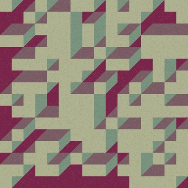 Edward Zajec 'in 1971' deki Il Cubo 'sunun uygulanması. Esasen 8 taştan oluşan bir Truchet fayans seti ve yerleştirme sanatı illüstrasyonu için kurallar