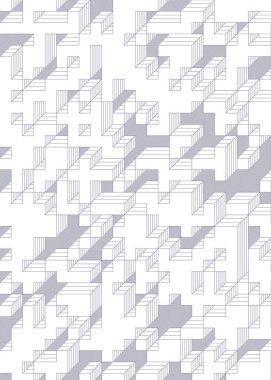 Edward Zajec 'in 1971' deki Il Cubo 'sunun uygulanması. Esasen 8 taştan oluşan bir Truchet fayans seti ve yerleştirme sanatı illüstrasyonu için kurallar