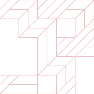 Edward Zajec 'in 1971' deki Il Cubo 'sunun uygulanması. Esasen 8 taştan oluşan bir Truchet fayans seti ve yerleştirme sanatı illüstrasyonu için kurallar