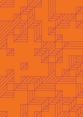 Edward Zajec 'in 1971' deki Il Cubo 'sunun uygulanması. Esasen 8 taştan oluşan bir Truchet fayans seti ve yerleştirme sanatı illüstrasyonu için kurallar