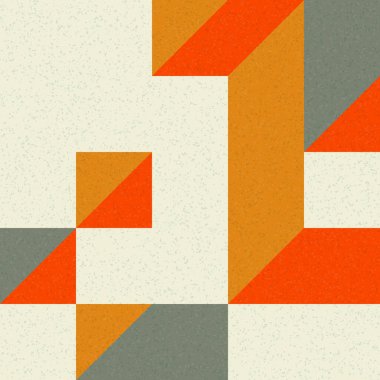 Edward Zajec 'in 1971' deki Il Cubo 'sunun uygulanması. Esasen 8 taştan oluşan bir Truchet fayans seti ve yerleştirme sanatı illüstrasyonu için kurallar