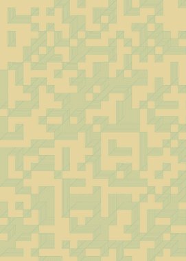 Edward Zajec 'in 1971' deki Il Cubo 'sunun uygulanması. Esasen 8 taştan oluşan bir Truchet fayans seti ve yerleştirme sanatı illüstrasyonu için kurallar