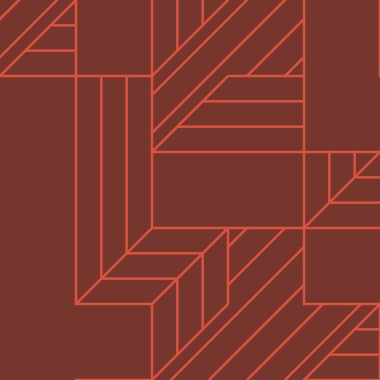 Edward Zajec 'in 1971' deki Il Cubo 'sunun uygulanması. Esasen 8 taştan oluşan bir Truchet fayans seti ve yerleştirme sanatı illüstrasyonu için kurallar