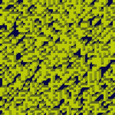 Edward Zajec 'in 1971' deki Il Cubo 'sunun uygulanması. Esasen 8 taştan oluşan bir Truchet fayans seti ve yerleştirme sanatı illüstrasyonu için kurallar