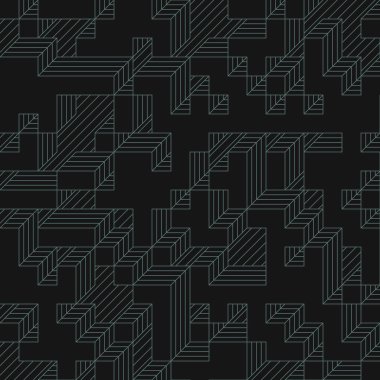 Edward Zajec 'in 1971' deki Il Cubo 'sunun uygulanması. Esasen 8 taştan oluşan bir Truchet fayans seti ve yerleştirme sanatı illüstrasyonu için kurallar