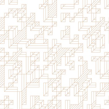 Edward Zajec 'in 1971' deki Il Cubo 'sunun uygulanması. Esasen 8 taştan oluşan bir Truchet fayans seti ve yerleştirme sanatı illüstrasyonu için kurallar