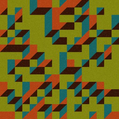 Edward Zajec 'in 1971' deki Il Cubo 'sunun uygulanması. Esasen 8 taştan oluşan bir Truchet fayans seti ve yerleştirme sanatı illüstrasyonu için kurallar