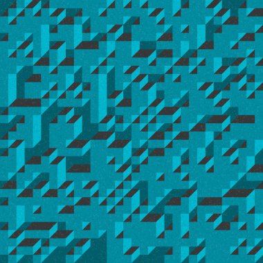 Edward Zajec 'in 1971' deki Il Cubo 'sunun uygulanması. Esasen 8 taştan oluşan bir Truchet fayans seti ve yerleştirme sanatı illüstrasyonu için kurallar