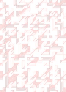 Edward Zajec 'in 1971' deki Il Cubo 'sunun uygulanması. Esasen 8 taştan oluşan bir Truchet fayans seti ve yerleştirme sanatı illüstrasyonu için kurallar