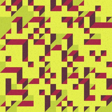 Edward Zajec 'in 1971' deki Il Cubo 'sunun uygulanması. Esasen 8 taştan oluşan bir Truchet fayans seti ve yerleştirme sanatı illüstrasyonu için kurallar