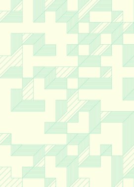 Edward Zajec 'in 1971' deki Il Cubo 'sunun uygulanması. Esasen 8 taştan oluşan bir Truchet fayans seti ve yerleştirme sanatı illüstrasyonu için kurallar