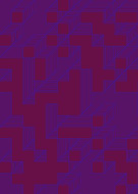 Edward Zajec 'in 1971' deki Il Cubo 'sunun uygulanması. Esasen 8 taştan oluşan bir Truchet fayans seti ve yerleştirme sanatı illüstrasyonu için kurallar