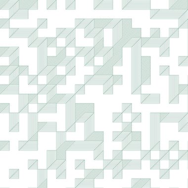 Edward Zajec 'in 1971' deki Il Cubo 'sunun uygulanması. Esasen 8 taştan oluşan bir Truchet fayans seti ve yerleştirme sanatı illüstrasyonu için kurallar