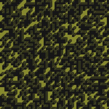 Edward Zajec 'in 1971' deki Il Cubo 'sunun uygulanması. Esasen 8 taştan oluşan bir Truchet fayans seti ve yerleştirme sanatı illüstrasyonu için kurallar