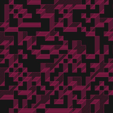 Edward Zajec 'in 1971' deki Il Cubo 'sunun uygulanması. Esasen 8 taştan oluşan bir Truchet fayans seti ve yerleştirme sanatı illüstrasyonu için kurallar