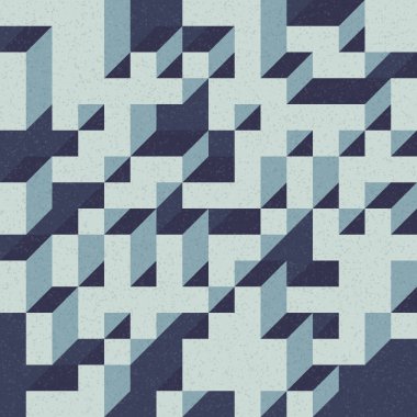 Edward Zajec 'in 1971' deki Il Cubo 'sunun uygulanması. Esasen 8 taştan oluşan bir Truchet fayans seti ve yerleştirme sanatı illüstrasyonu için kurallar