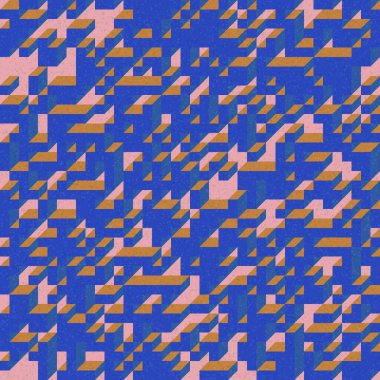 Edward Zajec 'in 1971' deki Il Cubo 'sunun uygulanması. Esasen 8 taştan oluşan bir Truchet fayans seti ve yerleştirme sanatı illüstrasyonu için kurallar