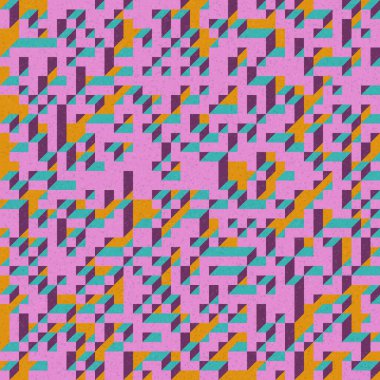 Edward Zajec 'in 1971' deki Il Cubo 'sunun uygulanması. Esasen 8 taştan oluşan bir Truchet fayans seti ve yerleştirme sanatı illüstrasyonu için kurallar