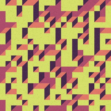 Edward Zajec 'in 1971' deki Il Cubo 'sunun uygulanması. Esasen 8 taştan oluşan bir Truchet fayans seti ve yerleştirme sanatı illüstrasyonu için kurallar