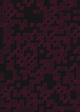 Edward Zajec 'in 1971' deki Il Cubo 'sunun uygulanması. Esasen 8 taştan oluşan bir Truchet fayans seti ve yerleştirme sanatı illüstrasyonu için kurallar