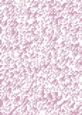 Edward Zajec 'in 1971' deki Il Cubo 'sunun uygulanması. Esasen 8 taştan oluşan bir Truchet fayans seti ve yerleştirme sanatı illüstrasyonu için kurallar