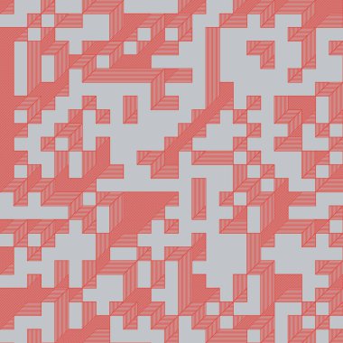 Edward Zajec 'in 1971' deki Il Cubo 'sunun uygulanması. Esasen 8 taştan oluşan bir Truchet fayans seti ve yerleştirme sanatı illüstrasyonu için kurallar