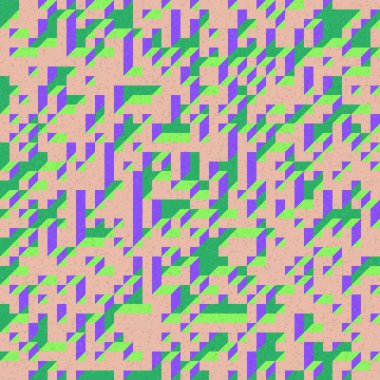 Edward Zajec 'in 1971' deki Il Cubo 'sunun uygulanması. Esasen 8 taştan oluşan bir Truchet fayans seti ve yerleştirme sanatı illüstrasyonu için kurallar