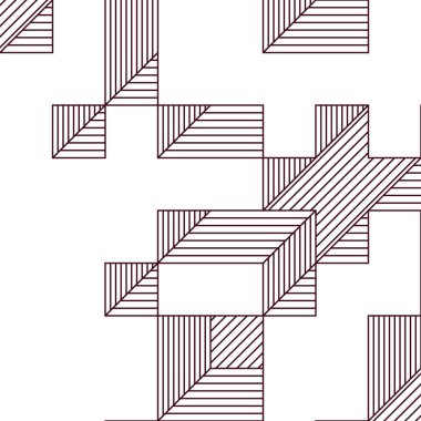 Edward Zajec 'in 1971' deki Il Cubo 'sunun uygulanması. Esasen 8 taştan oluşan bir Truchet fayans seti ve yerleştirme sanatı illüstrasyonu için kurallar