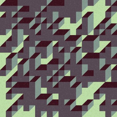 Edward Zajec 'in 1971' deki Il Cubo 'sunun uygulanması. Esasen 8 taştan oluşan bir Truchet fayans seti ve yerleştirme sanatı illüstrasyonu için kurallar