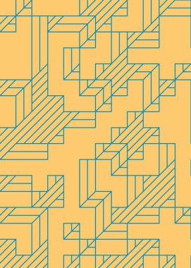 Edward Zajec 'in 1971' deki Il Cubo 'sunun uygulanması. Esasen 8 taştan oluşan bir Truchet fayans seti ve yerleştirme sanatı illüstrasyonu için kurallar