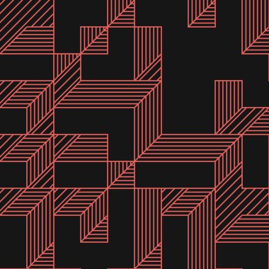 Edward Zajec 'in 1971' deki Il Cubo 'sunun uygulanması. Esasen 8 taştan oluşan bir Truchet fayans seti ve yerleştirme sanatı illüstrasyonu için kurallar