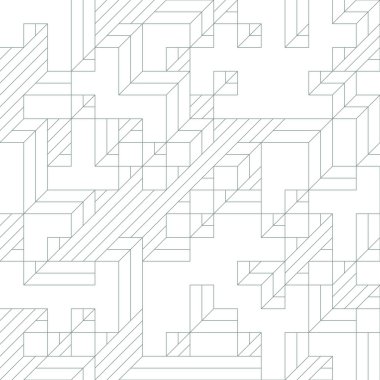 Edward Zajec 'in 1971' deki Il Cubo 'sunun uygulanması. Esasen 8 taştan oluşan bir Truchet fayans seti ve yerleştirme sanatı illüstrasyonu için kurallar