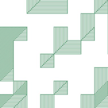 Edward Zajec 'in 1971' deki Il Cubo 'sunun uygulanması. Esasen 8 taştan oluşan bir Truchet fayans seti ve yerleştirme sanatı illüstrasyonu için kurallar