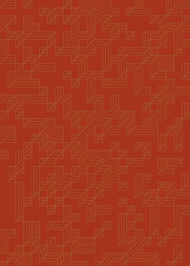 Edward Zajec 'in 1971' deki Il Cubo 'sunun uygulanması. Esasen 8 taştan oluşan bir Truchet fayans seti ve yerleştirme sanatı illüstrasyonu için kurallar