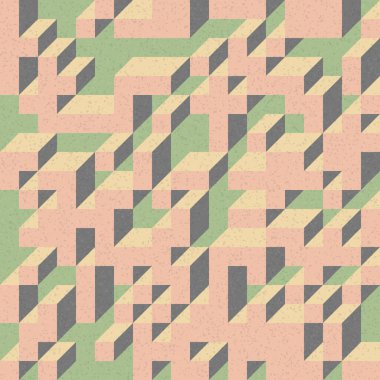 Edward Zajec 'in 1971' deki Il Cubo 'sunun uygulanması. Esasen 8 taştan oluşan bir Truchet fayans seti ve yerleştirme sanatı illüstrasyonu için kurallar