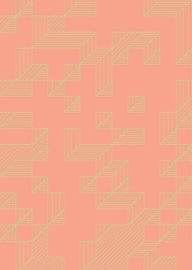 Edward Zajec 'in 1971' deki Il Cubo 'sunun uygulanması. Esasen 8 taştan oluşan bir Truchet fayans seti ve yerleştirme sanatı illüstrasyonu için kurallar