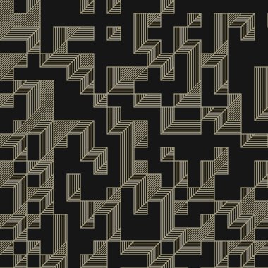 Edward Zajec 'in 1971' deki Il Cubo 'sunun uygulanması. Esasen 8 taştan oluşan bir Truchet fayans seti ve yerleştirme sanatı illüstrasyonu için kurallar