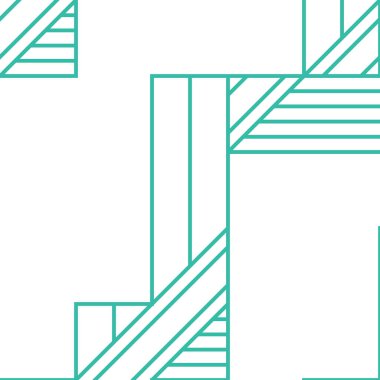 Edward Zajec 'in 1971' deki Il Cubo 'sunun uygulanması. Esasen 8 taştan oluşan bir Truchet fayans seti ve yerleştirme sanatı illüstrasyonu için kurallar