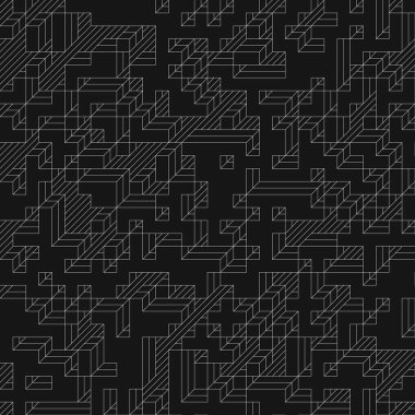 Edward Zajec 'in 1971' deki Il Cubo 'sunun uygulanması. Esasen 8 taştan oluşan bir Truchet fayans seti ve yerleştirme sanatı illüstrasyonu için kurallar