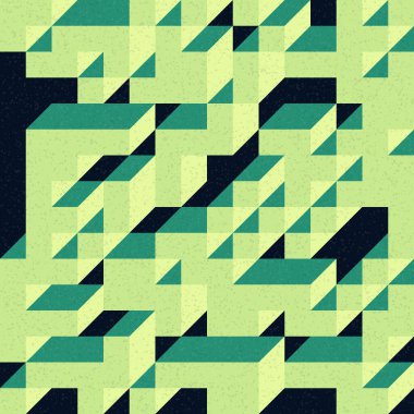 Edward Zajec 'in 1971' deki Il Cubo 'sunun uygulanması. Esasen 8 taştan oluşan bir Truchet fayans seti ve yerleştirme sanatı illüstrasyonu için kurallar