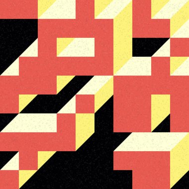 Edward Zajec 'in 1971' deki Il Cubo 'sunun uygulanması. Esasen 8 taştan oluşan bir Truchet fayans seti ve yerleştirme sanatı illüstrasyonu için kurallar